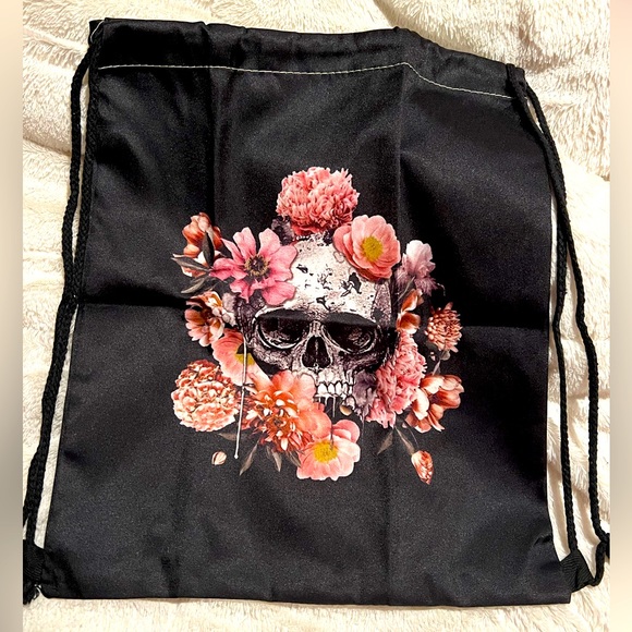 🌼 Floral Skull Drawstring Bag - Picture 1 of 1